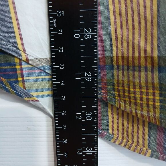 Ralph Lauren L Classic Fit Yellow Plaid Short Sleeve Button-Down Shirt - Picture 7 of 8